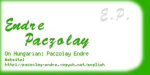 endre paczolay business card